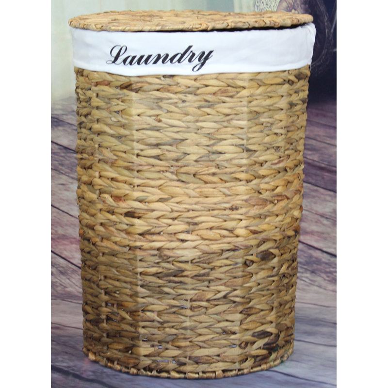 Vintiquewise Wicker Laundry Hamper with Removable Linen Liner and Lid